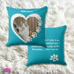 Pet Love Paw Heart Design with Fun Poem Cushion