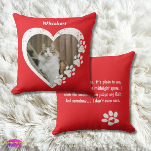 Pet Love Paw Heart Design with Fun Poem Cushion