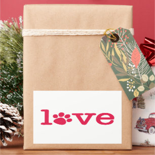 Pet love rectangular sticker