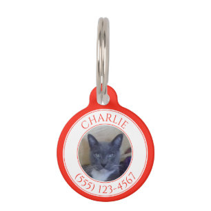 PET LOVE Round Pet Tag / Red