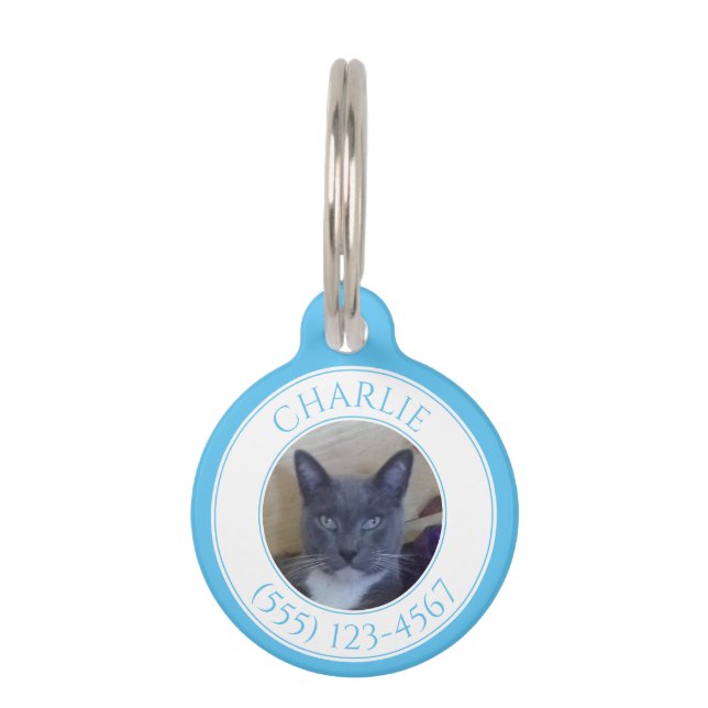 PET LOVE Round Pet Tag / Sky Blue (Front)