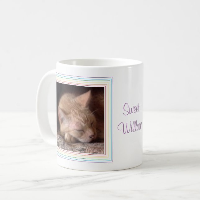 PET LOVE White Mug + Text / Rainbow (Front Left)