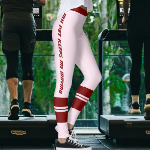 Pet Lover Blush Pink Deep Burgundy Red Custom Made Leggings