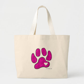Pet Lover Carrying Tote Bag / Pink Pawprint