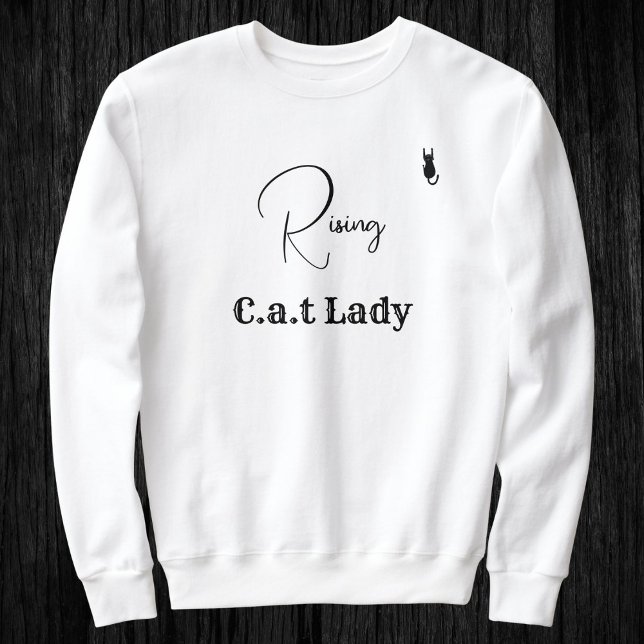 Pet Lover Cat Mum White And Black Script Customise Sweatshirt (Creator Uploaded)