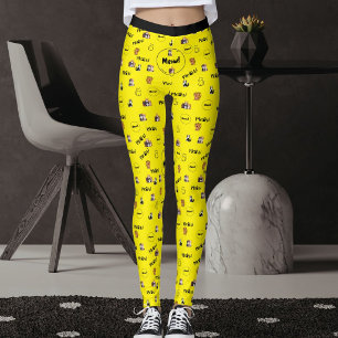 Pet Lover Colourful Kitty Feline Meow Cat Pattern Leggings