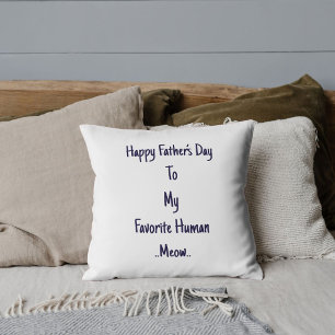 Pet Lover Cute Funny Fathers Day Cat Dad Custom Cushion