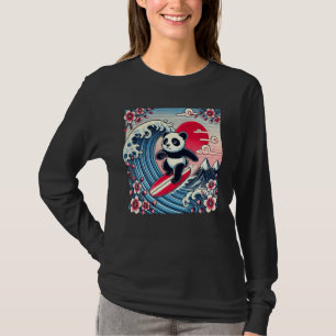 Pet Lover Flower Sunset Japanese Wave Art Surfing T-Shirt