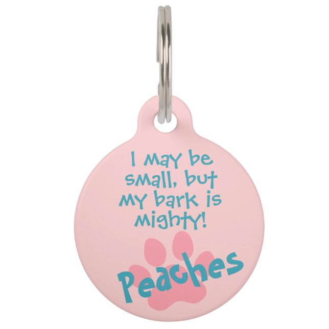 Pet Lover Funny Quote Peach Pink Lost Tag (Front)