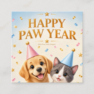 Pet Lover New Year Celebration Design Enclosure Card