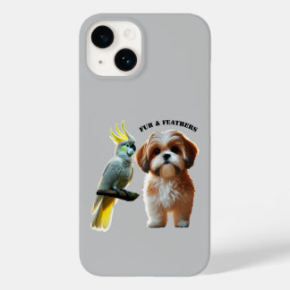 Pet Lover of Shih Tzu Dog and Cockatoo Bird URM Case-Mate iPhone 14 Case