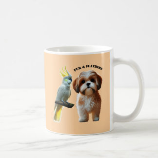Pet Lover of Shih Tzu Dog and Cockatoo Bird URM Coffee Mug