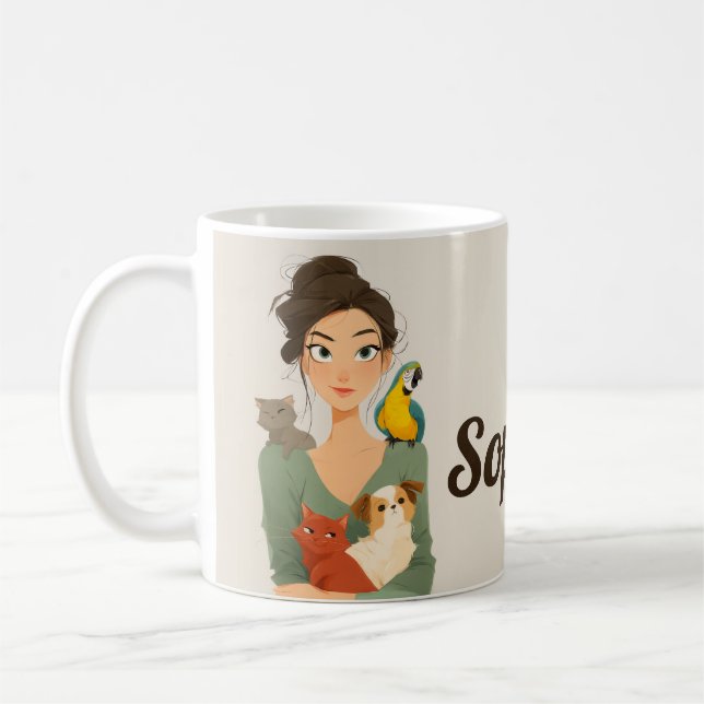 Pet Lover’s Cosy Portrait Coffee Mug (Left)