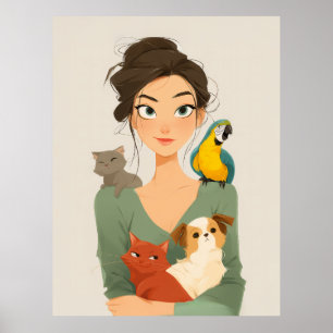 Pet Lover’s Cosy Portrait Poster
