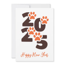 Pet Lover simple happy new years cards 2025