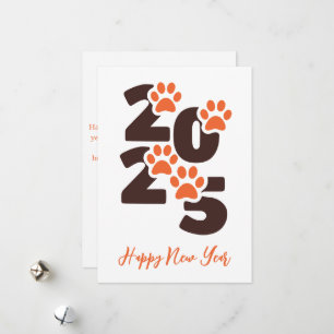 Pet Lover simple happy new years cards 2025
