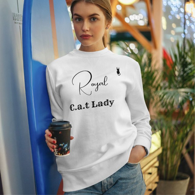 Pet Lover White And Black Script Cat Mum Customise Sweatshirt (Creator Uploaded)