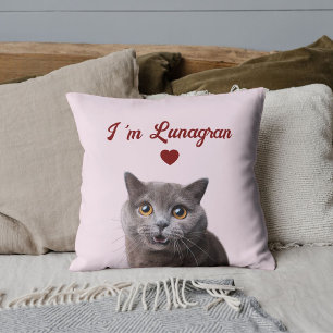 Pet Lovers Cat Photo Red Heart Valentine's Day DIY Cushion