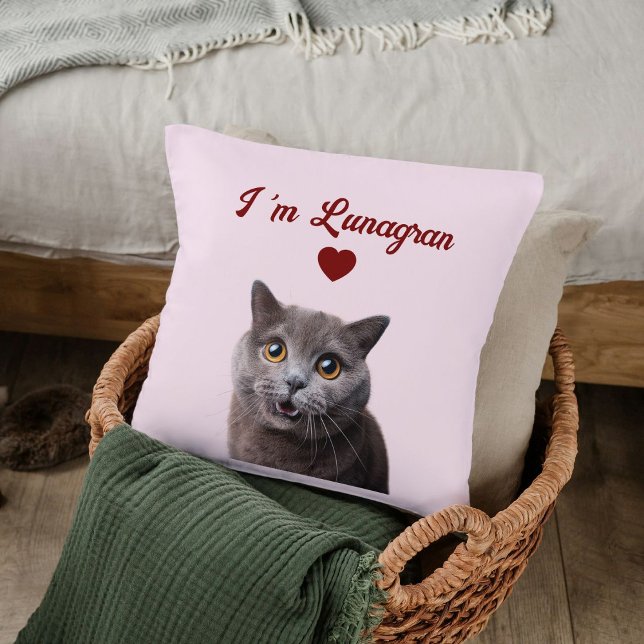 Pet Lovers Cat Photo Red Heart Valentine's Day DIY Cushion (Creator Uploaded)