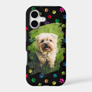 Pet Lovers Custom Photo Colorful Paw Prints