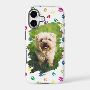 Pet Lovers Personalised Photo Colourful Paw Prints