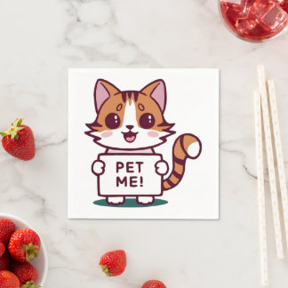 Pet Me Kitty Napkin