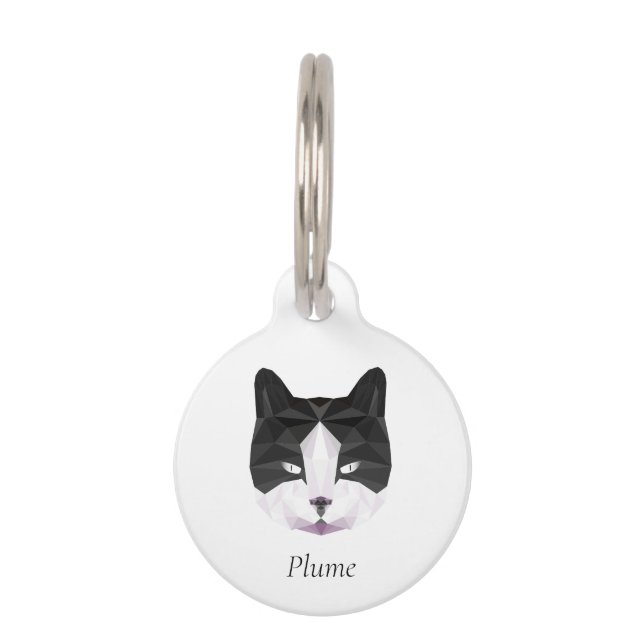 Pet Medallion Black and white cat Pet Tag (Front)