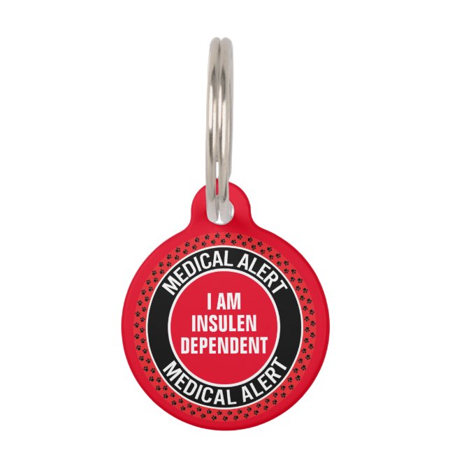 Pet Medical Alert Custom Concern First Responder Tag (Front)