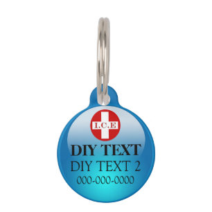 Pet medical condition DIY blue Tag