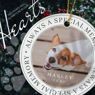 Pet Memorial Always a Special Memory Modern Photo Ceramic Tree Decoration