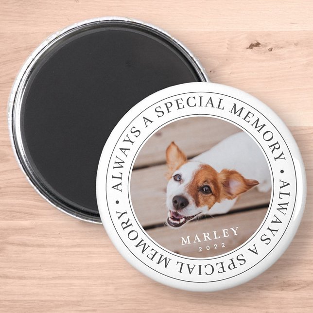 Pet Memorial Always a Special Memory Modern Photo Magnet (Creator Uploaded)