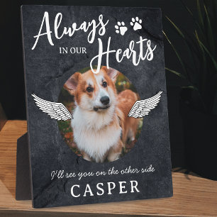 Pet Memorial Angel Wings Photo Plaque