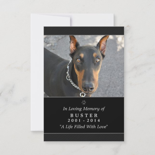 Pet Memorial Card 3.5x5 Black - Do Not Mourn Poem (Front)