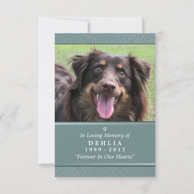Pet Memorial Card 3.5x5 Teal - God's Garden Poem (Front)