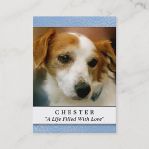 Pet Memorial Card Light Blue Contented Poem