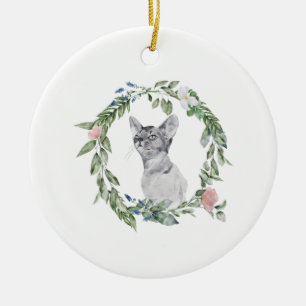 Pet Memorial Cat Dog Photo and Personalised Ceramic Tree Decoration