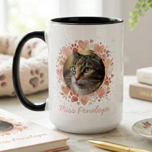 Pet Memorial Cat Loss Sympathy Floral Keepsake Mug