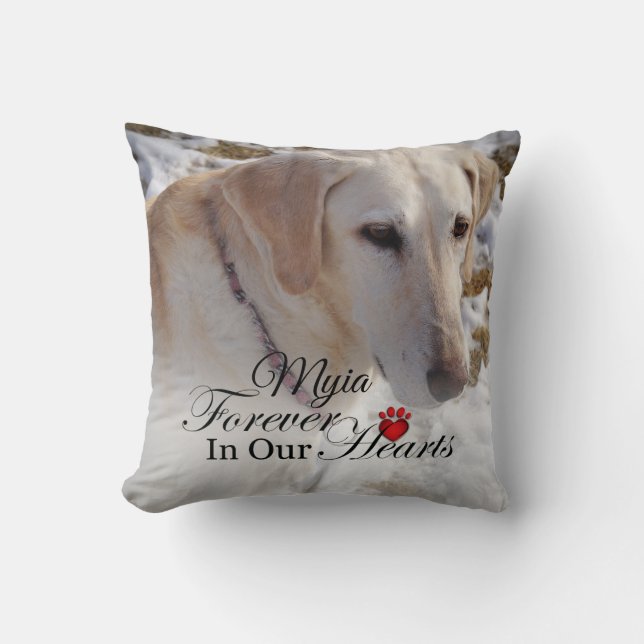 Pet Memorial - Cat or Dog FOREVER in our HEARTS Cushion (Front)