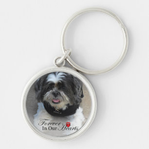 Pet Memorial - Cat or Dog FOREVER in our HEARTS Key Ring