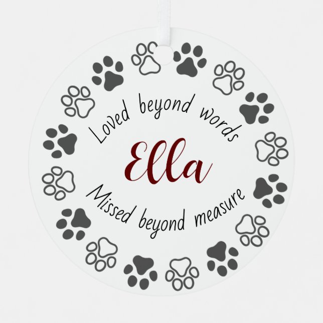 Pet Memorial Ceramic Circle Ornament (Front)