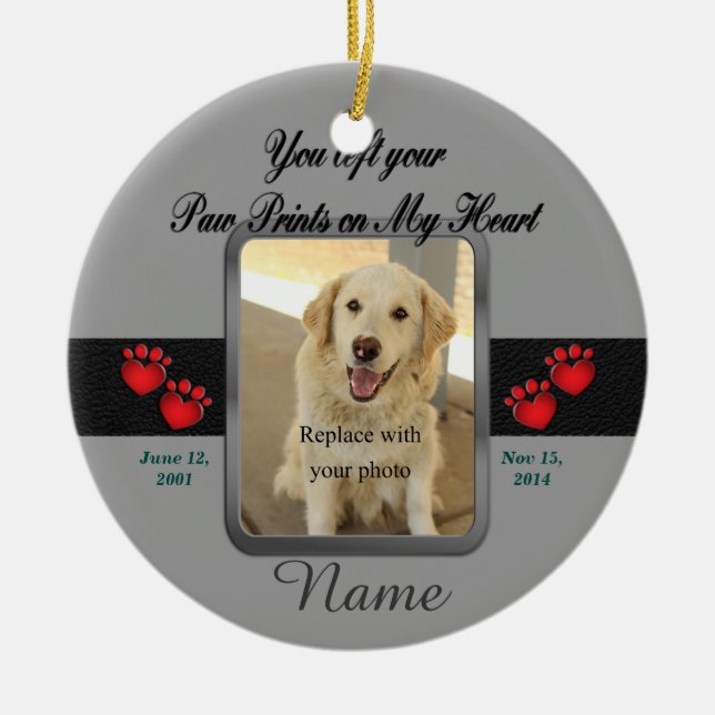 Pet Memorial Christmas Ceramic Tree Decoration (Front)