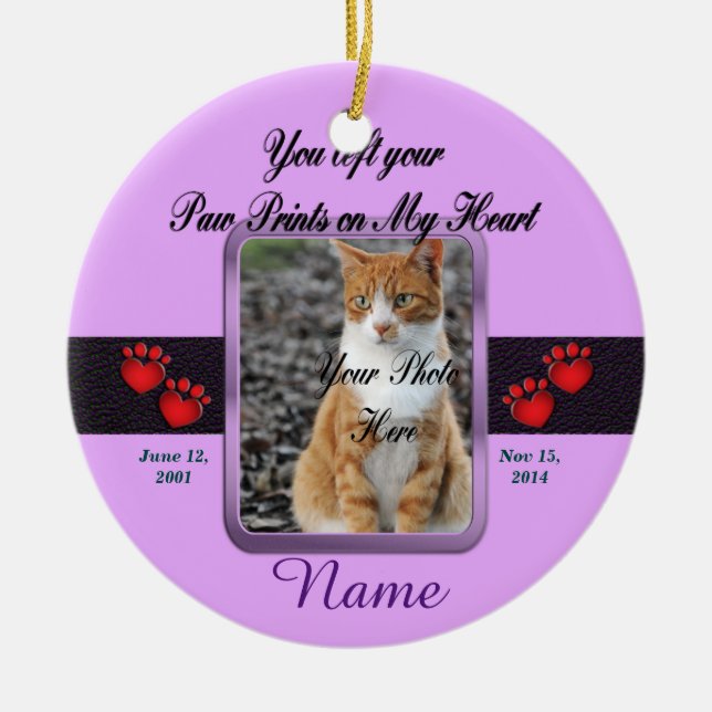 Pet Memorial Christmas Ceramic Tree Decoration (Front)