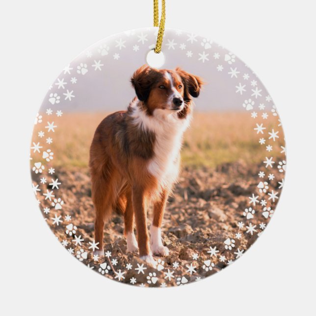 Pet Memorial Christmas Holiday Ornament (Front)