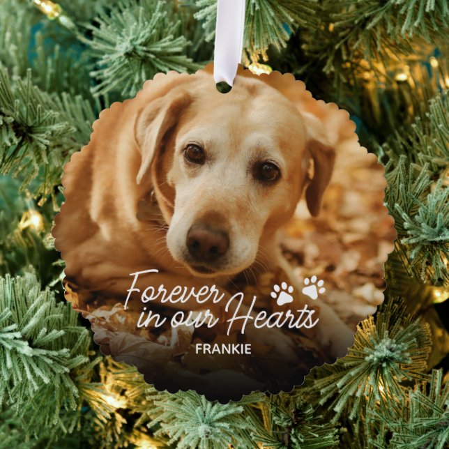 Pet Memorial Christmas Photo Tree Decoration Card (Insitu (Tree))