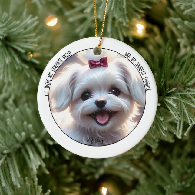 Pet Memorial Circle Ceramic Ornament (Tree)