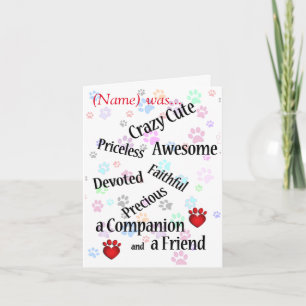 Pet Memorial Crazy Cute Sympathy Card