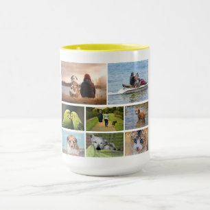 Pet memorial custom 8 photo collage keepsake mug
