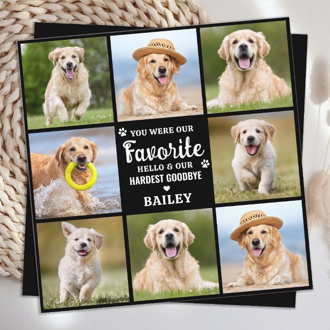 Pet Memorial Custom 8 Photo Dog Loss Sympathy  Thank You Card (Creator Uploaded)