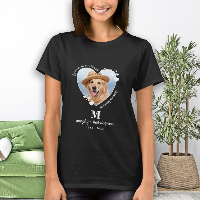 Pet Memorial Custom Heart Dog Photo T-Shirt (Creator Uploaded)