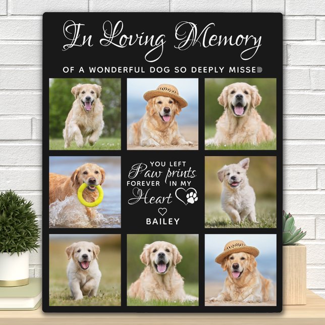 Pet Memorial Dog Loss Gift Personalised 11 Picture Plaque (Creator Uploaded)